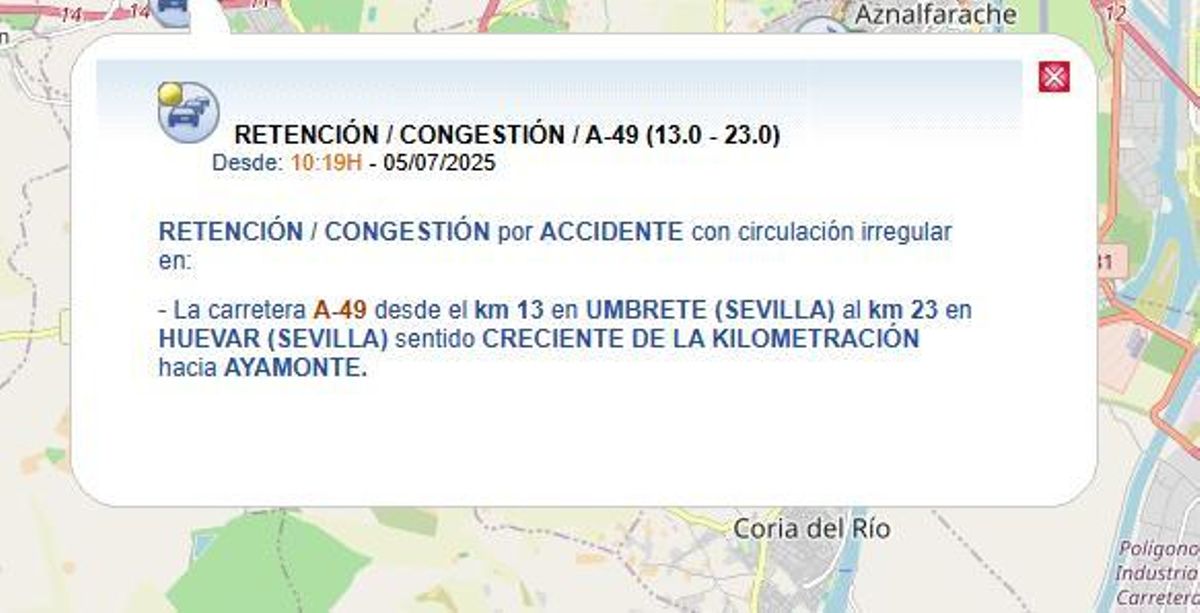 Retenciones kilométricas en Umbrete