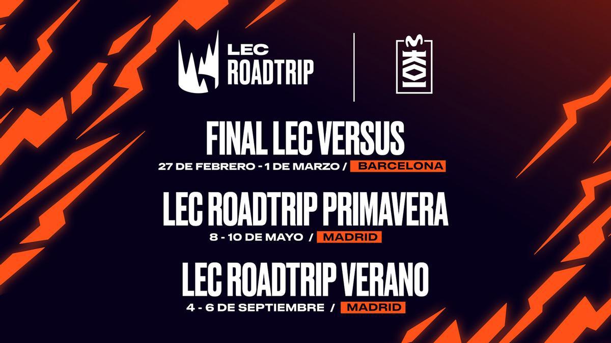 Las LEC Roadtrips vuelven en 2026 con cinco eventos y tres paradas en España.