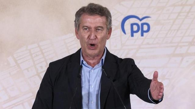 El president del PP,  Alberto Núñez Feijóo, ahir a Las Palmas
de Gran Canària. | ÁNGEL MEDINA G. / EFE