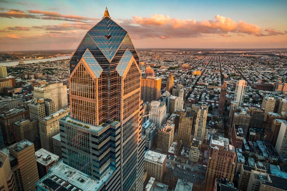 Vista de Filadelfia desde el One Liberty Observation Deck