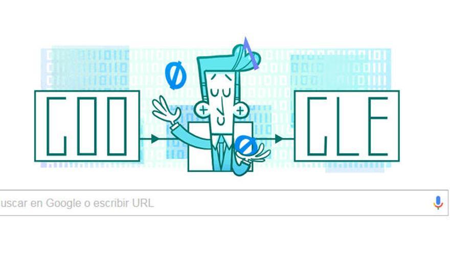 Claude Shannon en el doodle de este sábado.