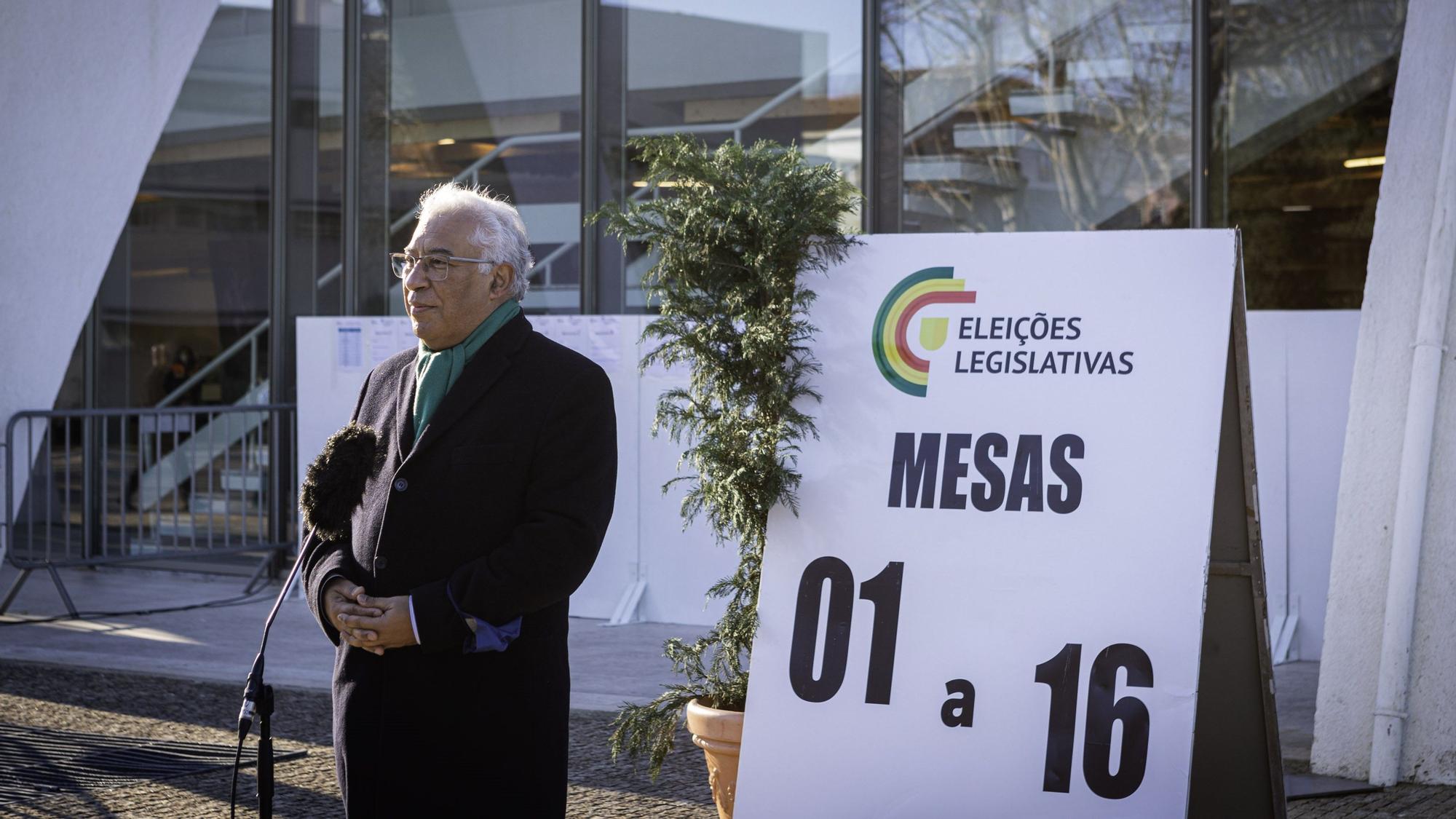 El primer ministro portugués, Antonio Costa, durante un acto de elecciones adelantado