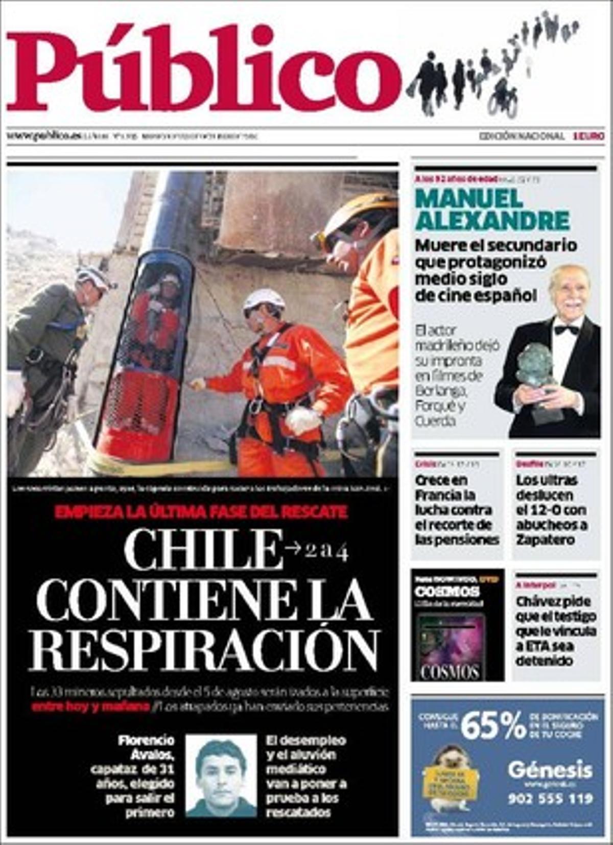 ’Público’ destaca a dins que l’AVE Madrid-València, que s’inaugurarà al desembre, ajustarà els preus a la crisi, que finalment comencen les obres per cobrir les vies ferroviàries al seu pas per Sants amb un calaix verd i que els representants islàmics es reorganitzen a Espanya.