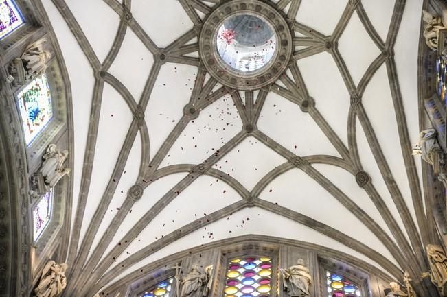 LLUVIA DE PETALOS EN LA CATEDRAL