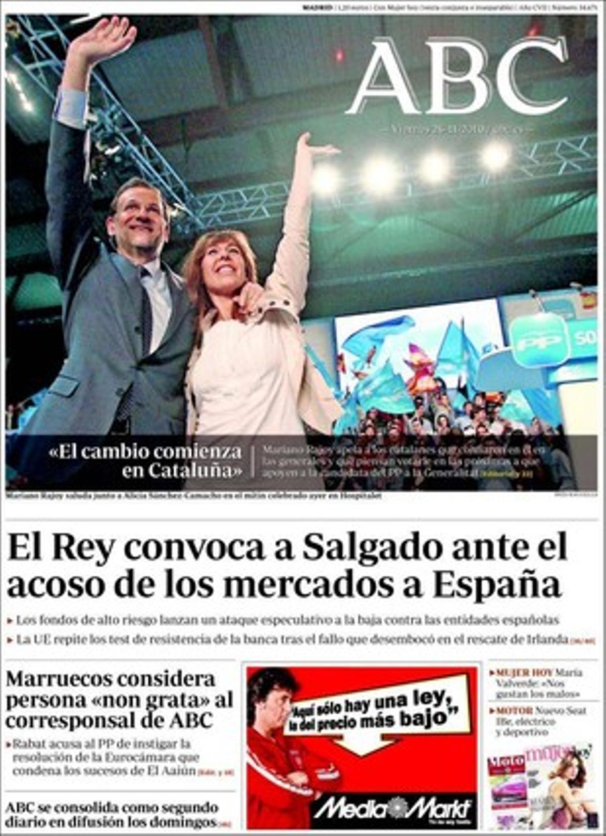 A les pàgines interiors, ’Abc’ ressalta que Juan Rosell reclama fusionar municipis i un ERO per a 150.000 funcionaris.