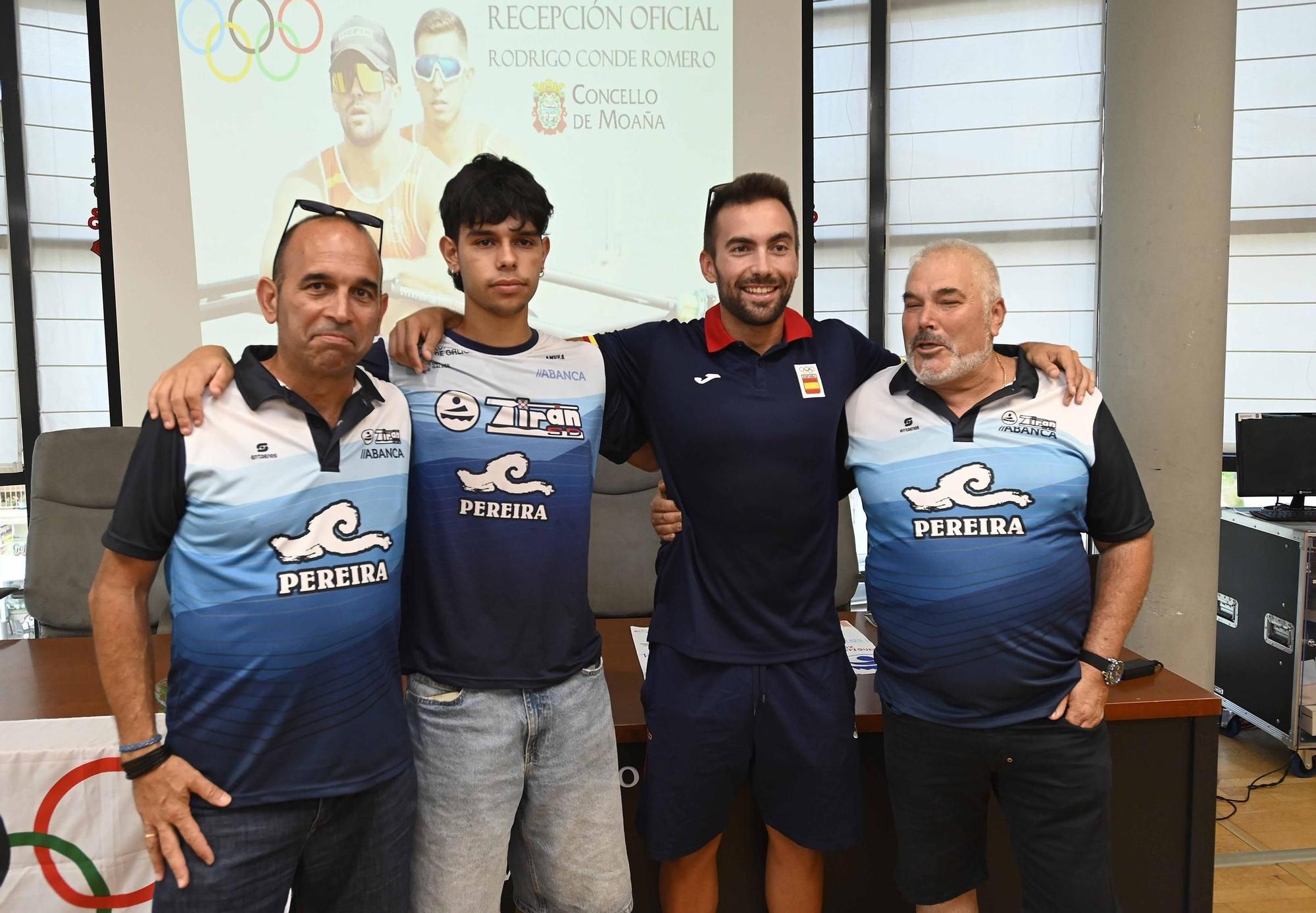 Moaña recibe entre aplausos a su olímpico Rodrigo Conde