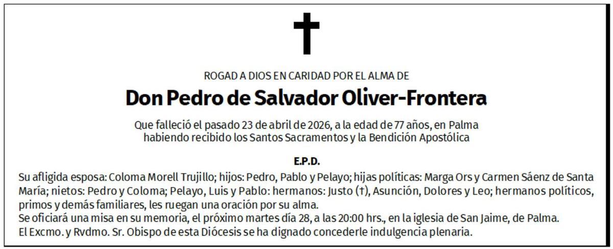 Don Pedro de Salvador Oliver Frontera