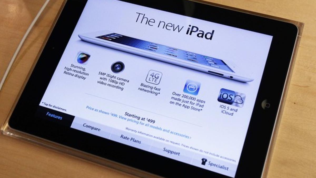 El nuevo iPad, en una tienda Apple de Nueva York.