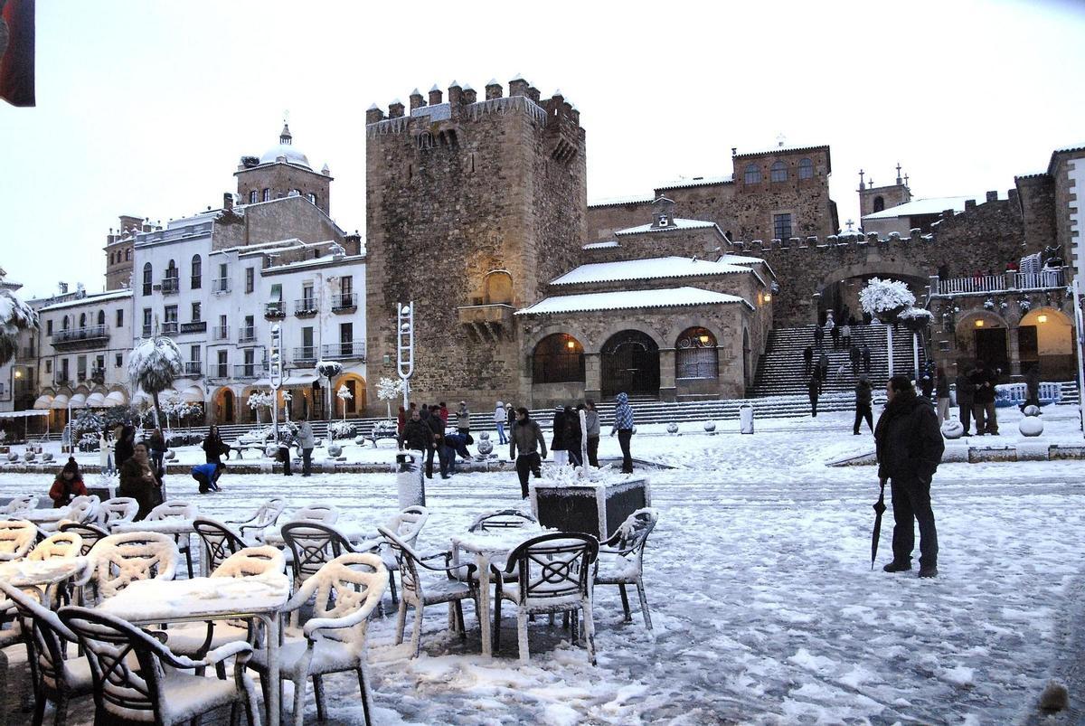 Así fue la nevada que tiñó Extremadura de blanco hace 15 años