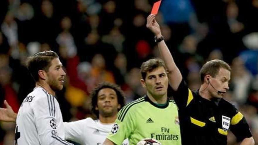 Sergio Ramos fue expulsado ante el Galatasaray.