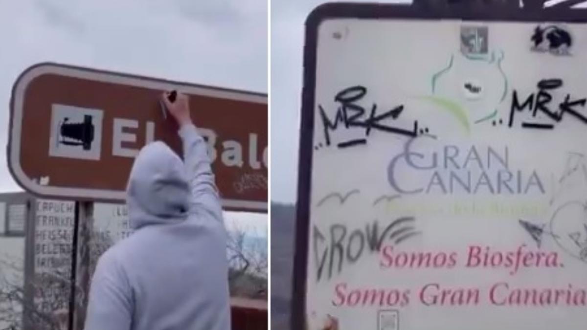 Cabreo por un turista-graffitero en Gran Canaria