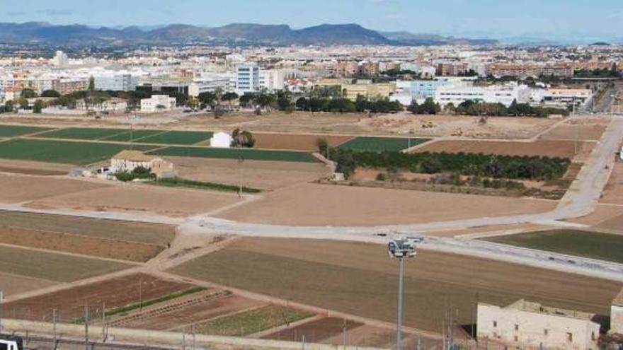 Vista general del colector desde la huerta de San Miguel de los Reyes hasta las cercanías de Alboraia.