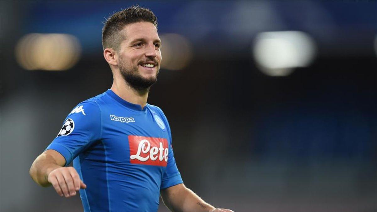 Mertens en el partido ante el Liverpool