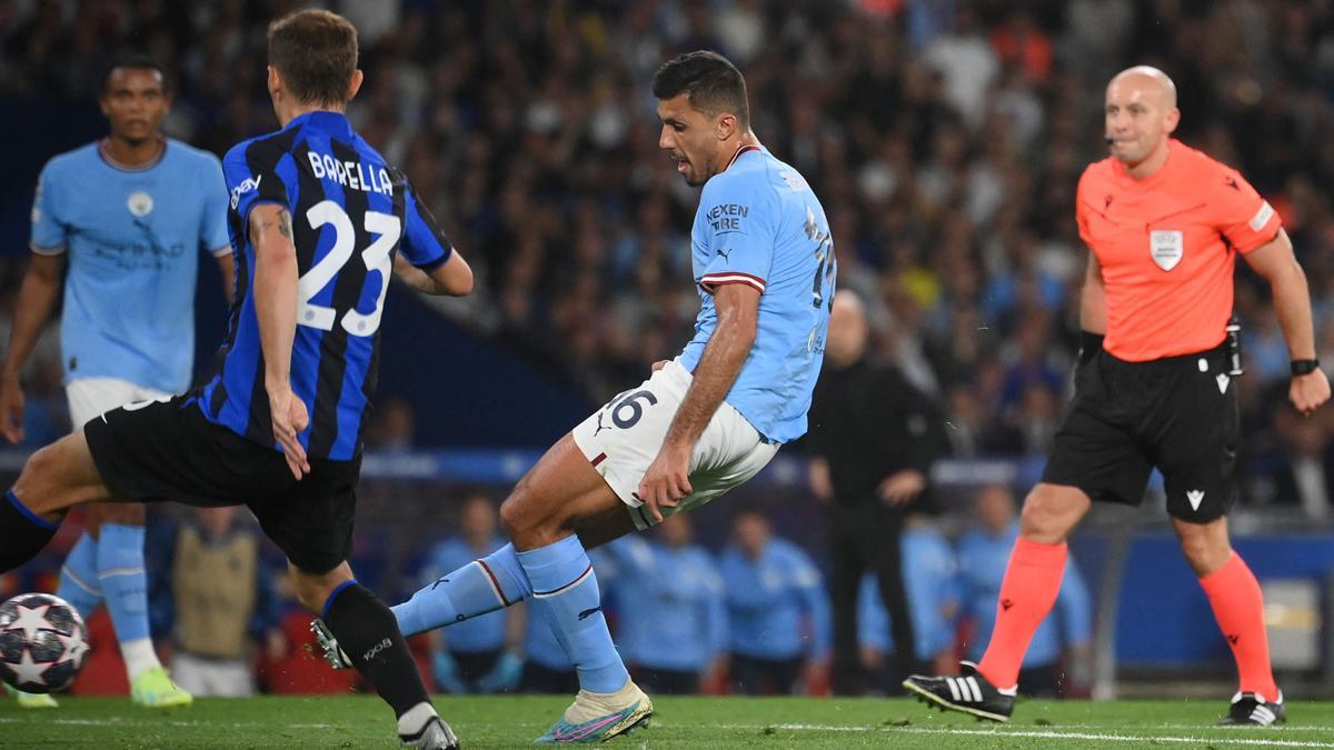 Rodri marcó el gol de la victoria con este remate