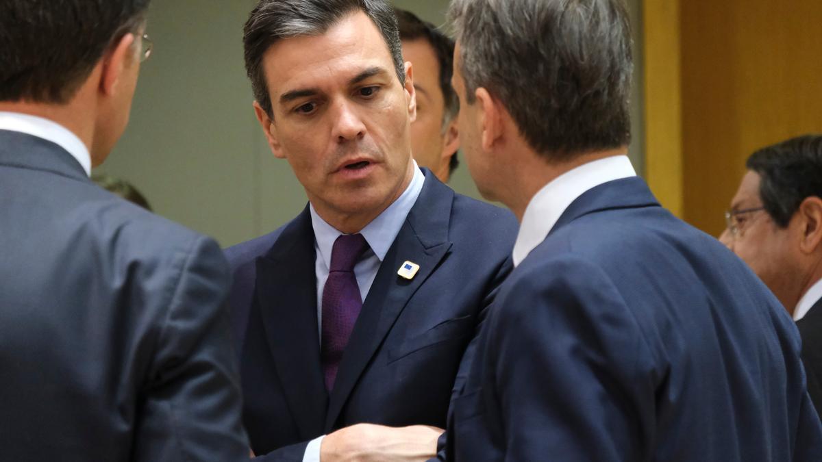 El president del govern espanyol, Pedro Sánchez, en la reunió de líders europeus