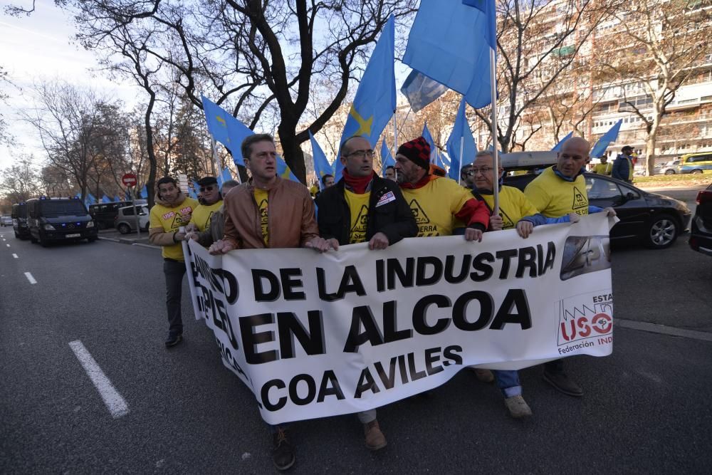 Manifestación de trabajadores de Alcoa en Madrid