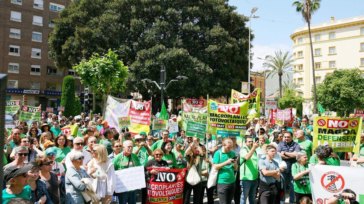 Una de las manifestaciones celebradas en la provincia en oposición a los macroproyectos de renovables.