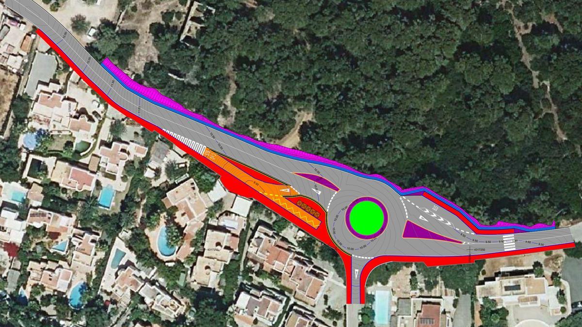 La rotonda se ubicará en el cruce del Camí sa Trenca con calle Mestral s'Argamassa
