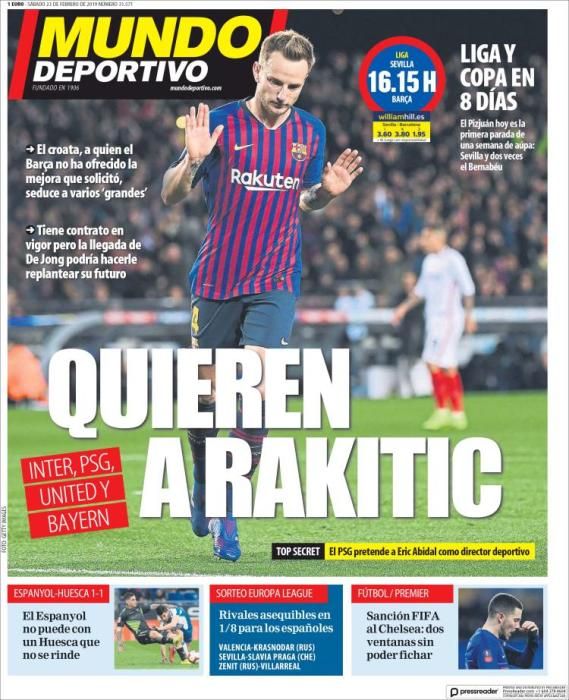 Portada MUNDO DEPORTIVO sábado 23 de febrero 2019