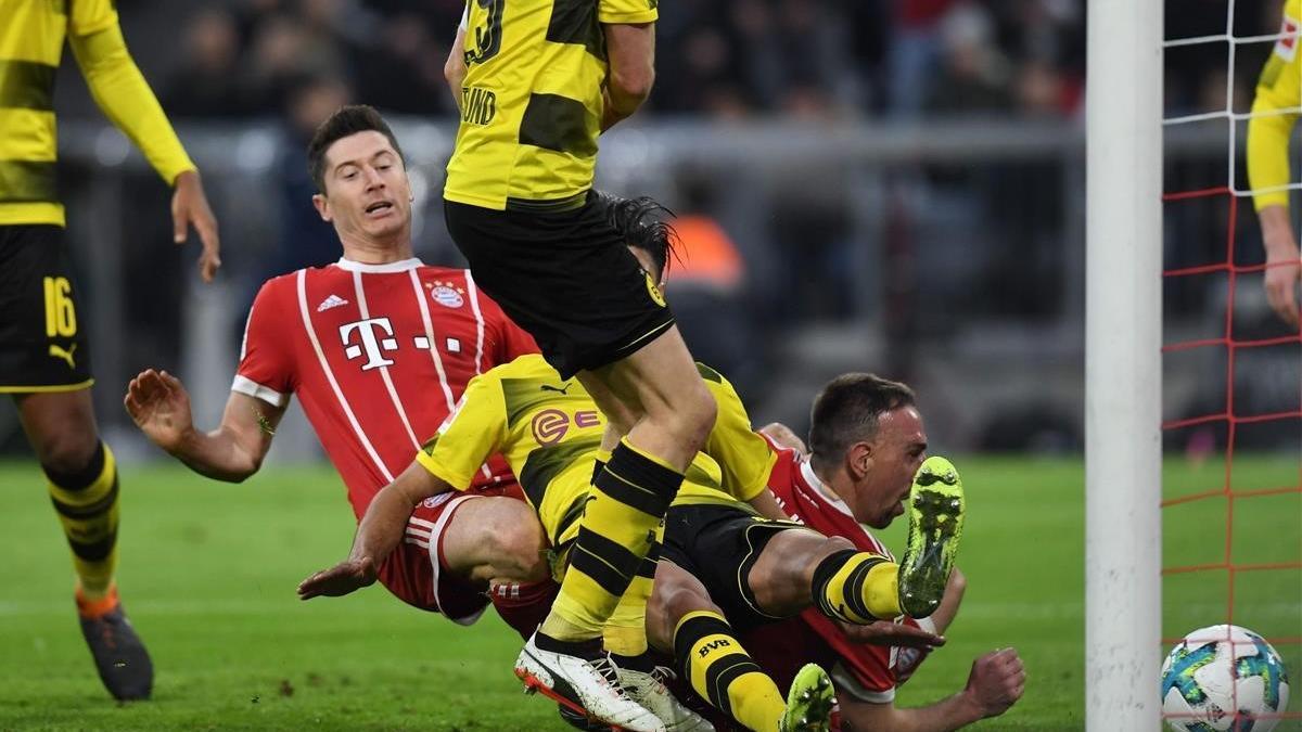 Robert Lewandowski, del Bayern de Múnich, en la goleada ante el Dortmund.