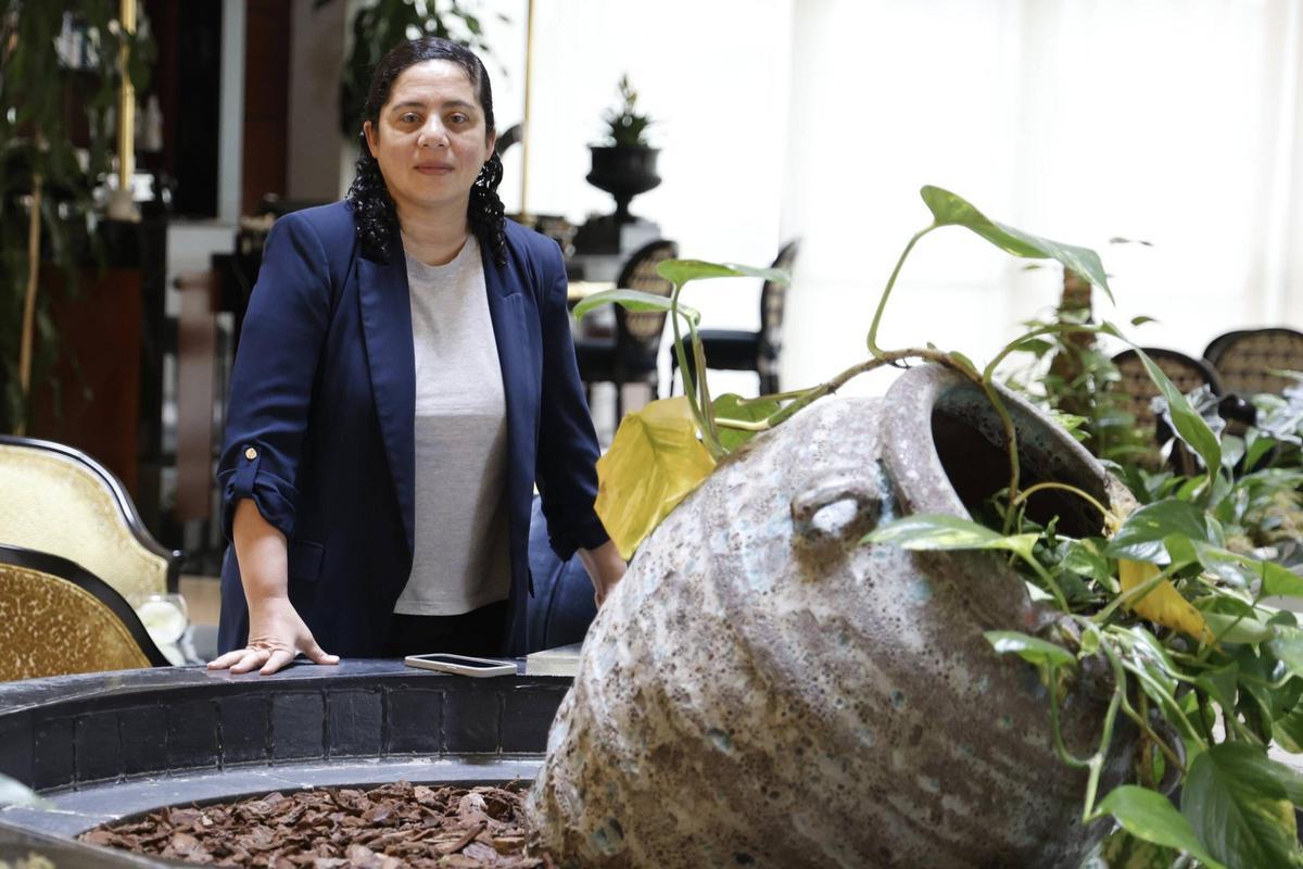 La presidenta de la Federación Internacional de Periodistas (FIP), Zuliana Lainez, ayer, en Santiago.
