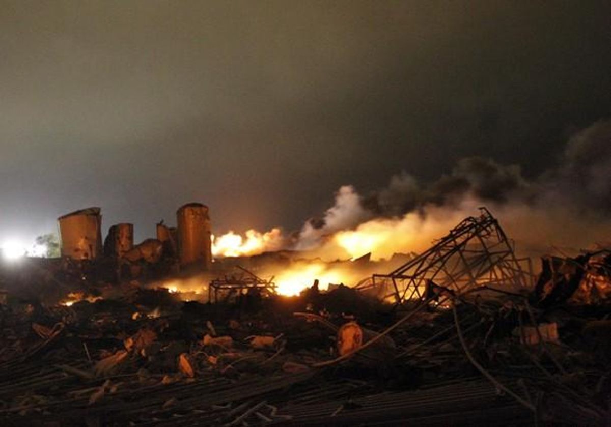 Les restes després de l’explosió a West, a prop de Waco, Texas.
