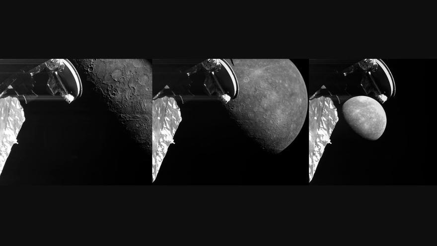 Imatges de Mercuri preses aquest 19 de juny del 2023 per la nau BepiColombo