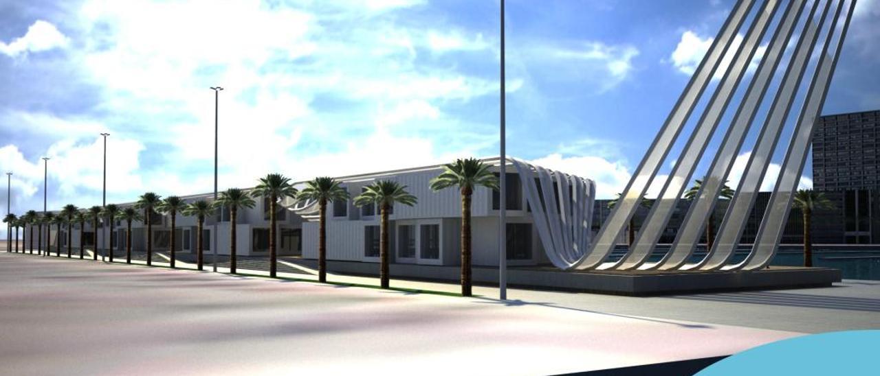 Una recreación del futuro Edificio 4 del Distrito Digital, que se ubicará en el puerto de Alicante.