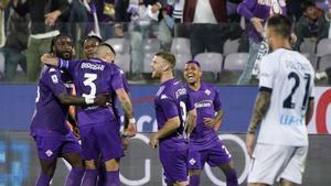 La Fiorentina celebra uno de sus tantos