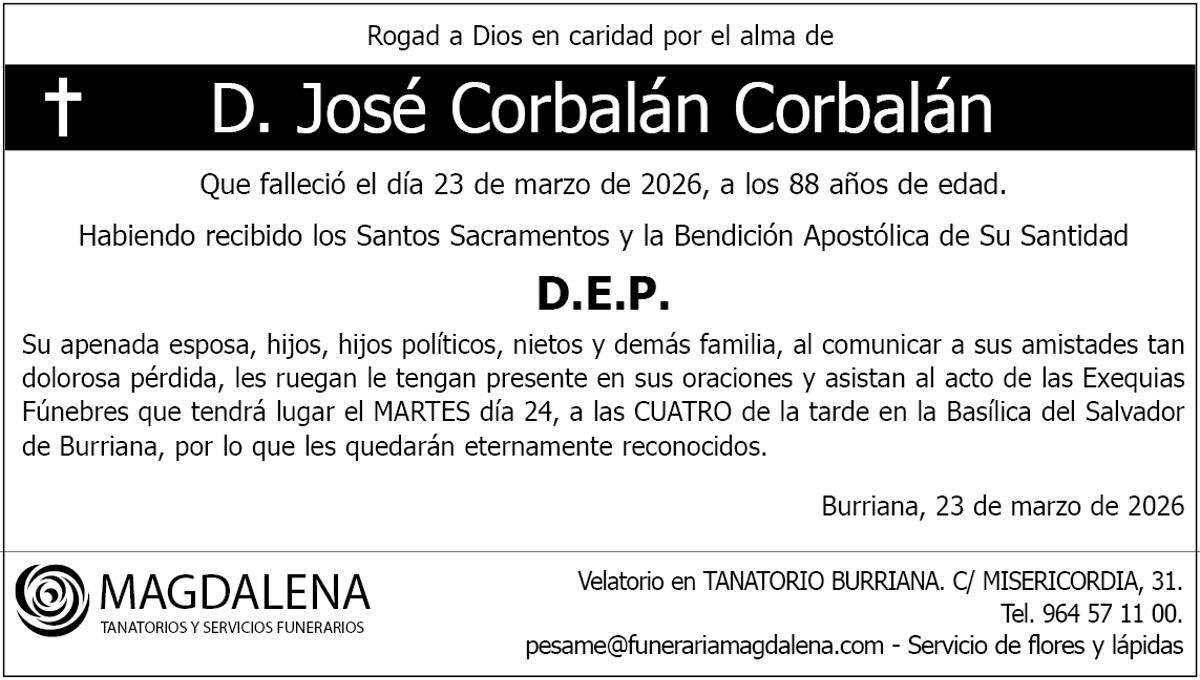 D. José Corbalán Corbalán