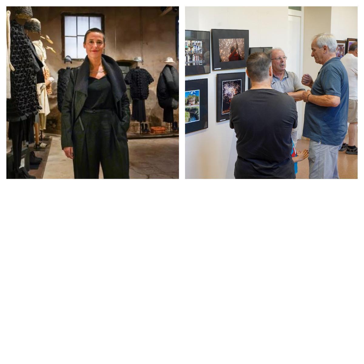 La dissenyadora Miriam Ponsa i una imatge d'una exposició de Foto Art