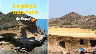 La playa más rara de España se encuentra en Murcia: "Formaciones amarillentas alucinates y cuevas dentro"