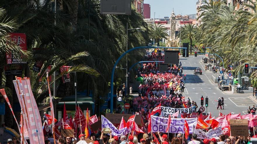 Subida de salarios, control de precios y freno a la economía sumergida, ejes del Primero de Mayo en Alicante