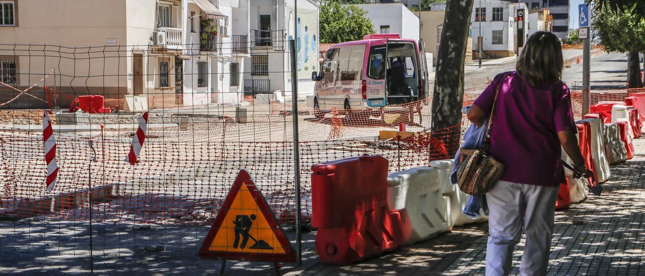 Imagen de la Ronda de la Pizarra en obras.