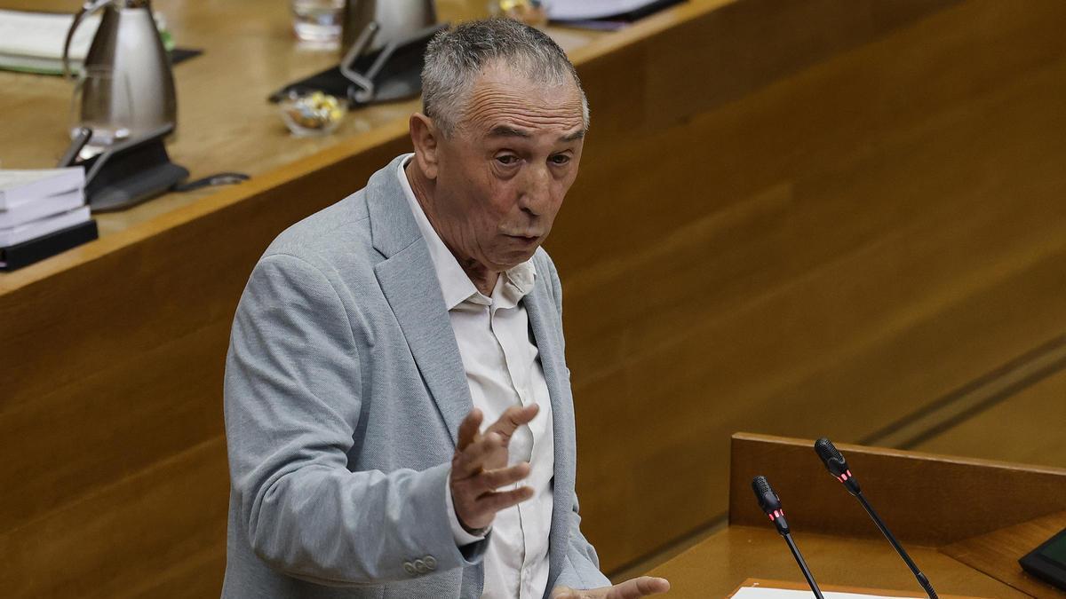El síndic de Compromís, Joan Baldoví, interviene en las Cortes Valencianas
