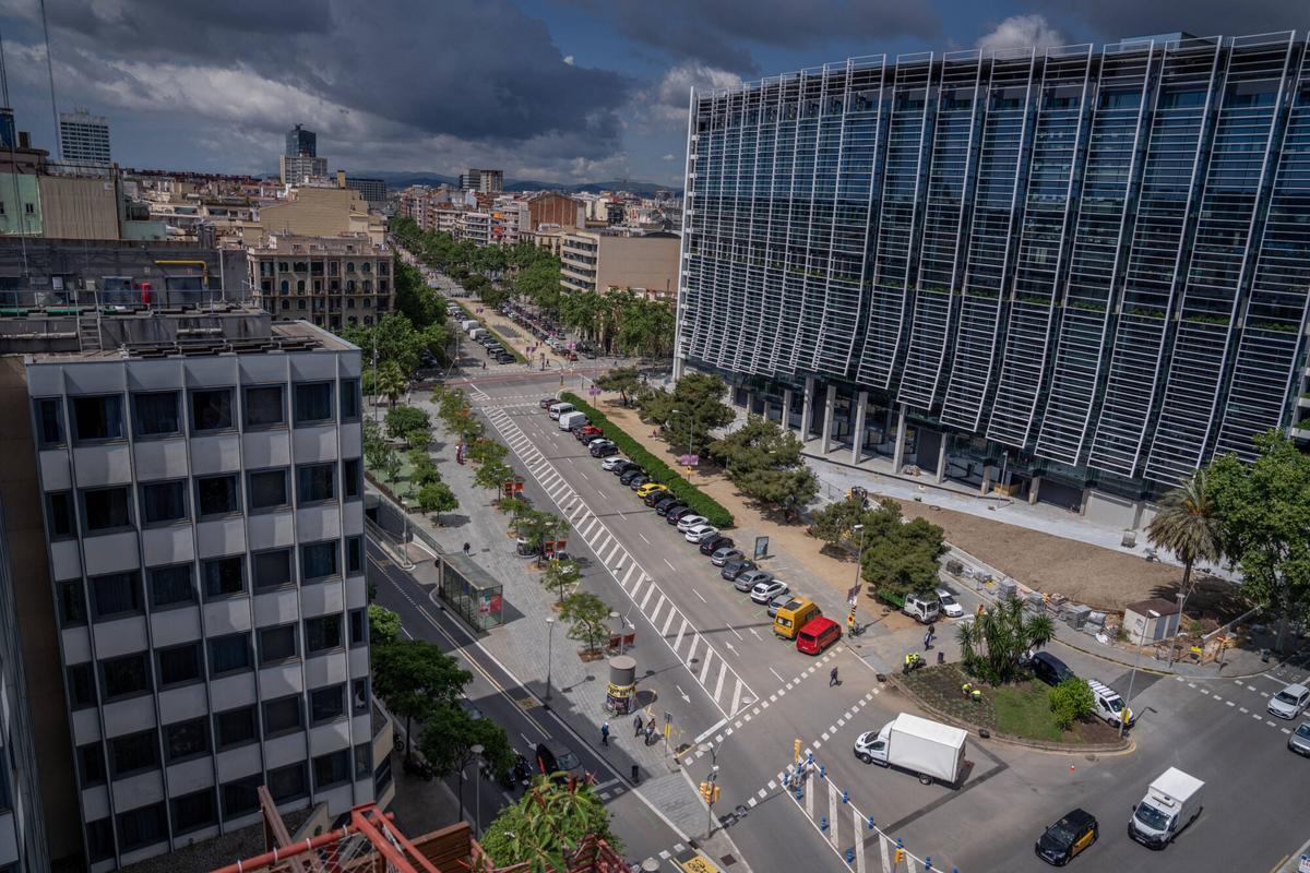 La avenida de Roma y el Edifici Estel, parte de la zona que estará en obras a partir de 2026.