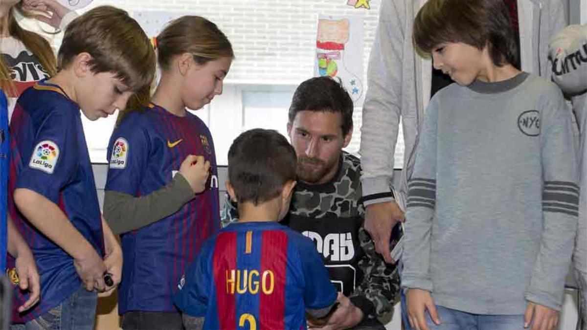 Leo Messi estuvo en el Hospital de Sant Pau