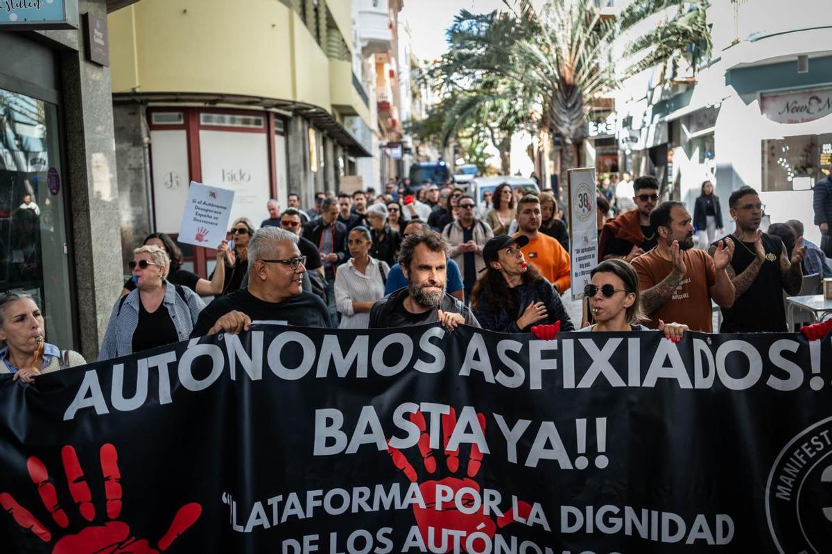 Manifestación de autónomos en Canarias