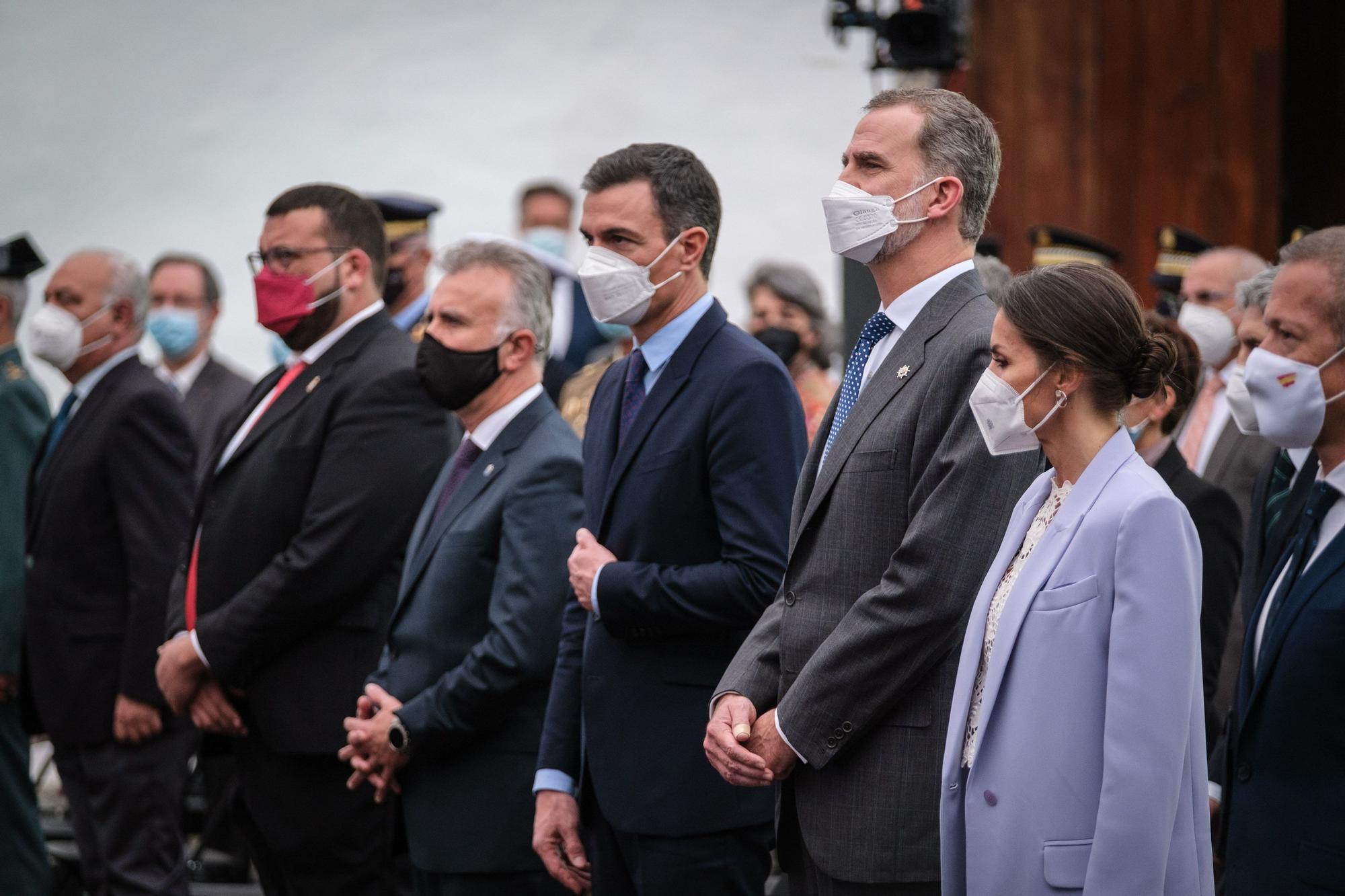 Visita del Rey y los presidentes de las comunidades a La Palma al acto de homenaje a los palmeros