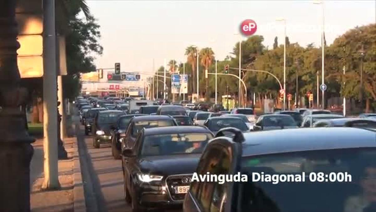 La Diagonal, a primera hora del matí. DANNY CAMINAL