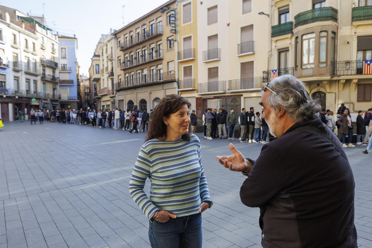 Montserrat Clotet, regidora de Recursos Humans i Govern Obert de Manresa, a la plaça