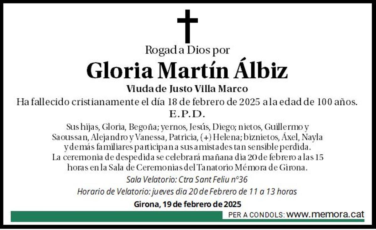 Gloria Martín Álbiz.