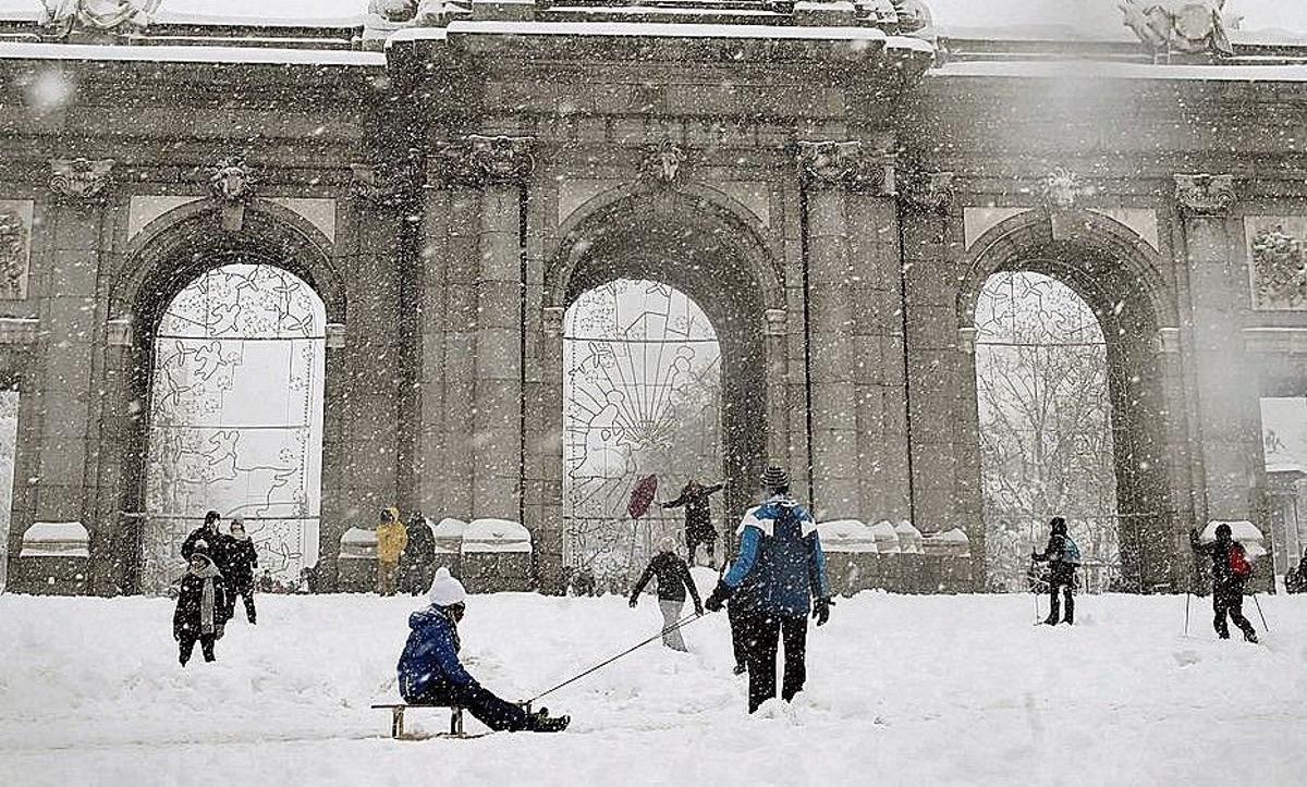 Temporal de nieve en enero en Madrid