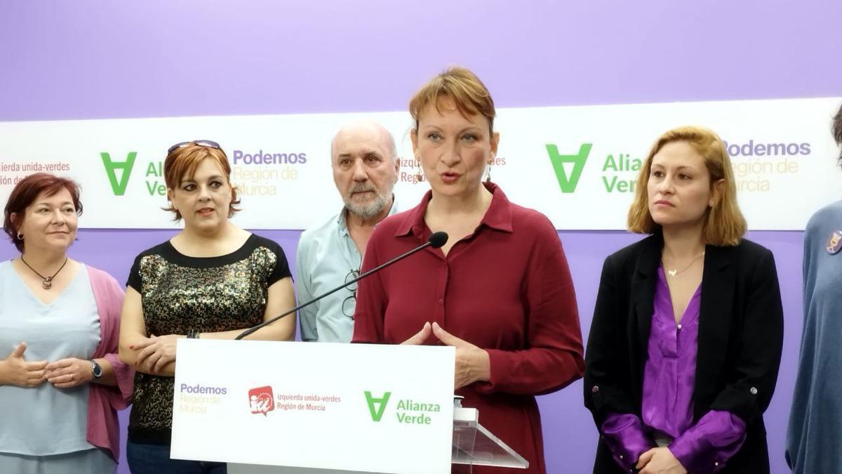 María Marín ha presentado este viernes el acuerdo de Podemos con IU-Verdes y Alianza Verde.