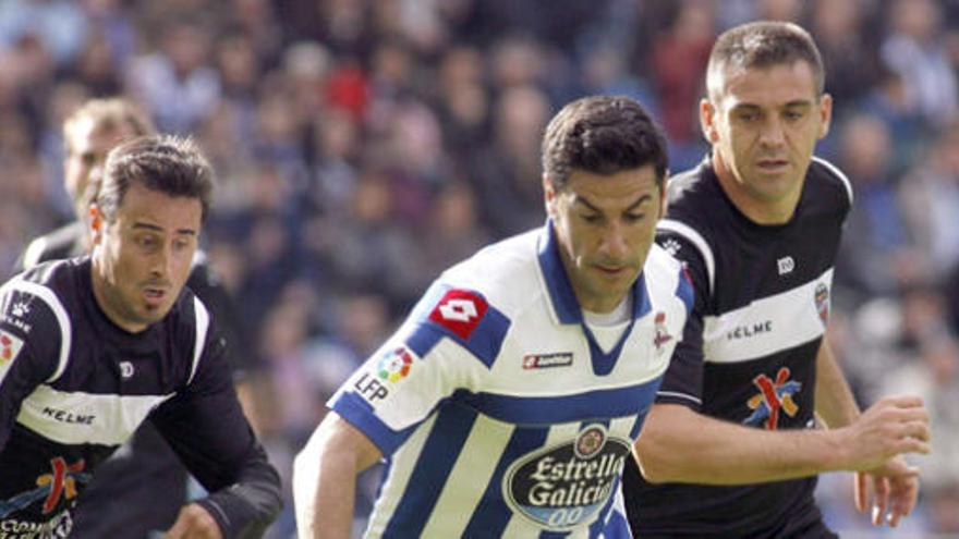 Una imagen del partido en Riazor.