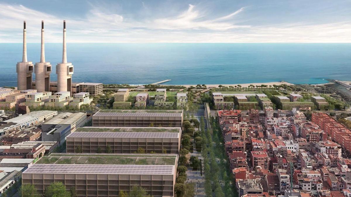 Recreación virtual de cómo serán las oficinas de Inditex en Barcelona.