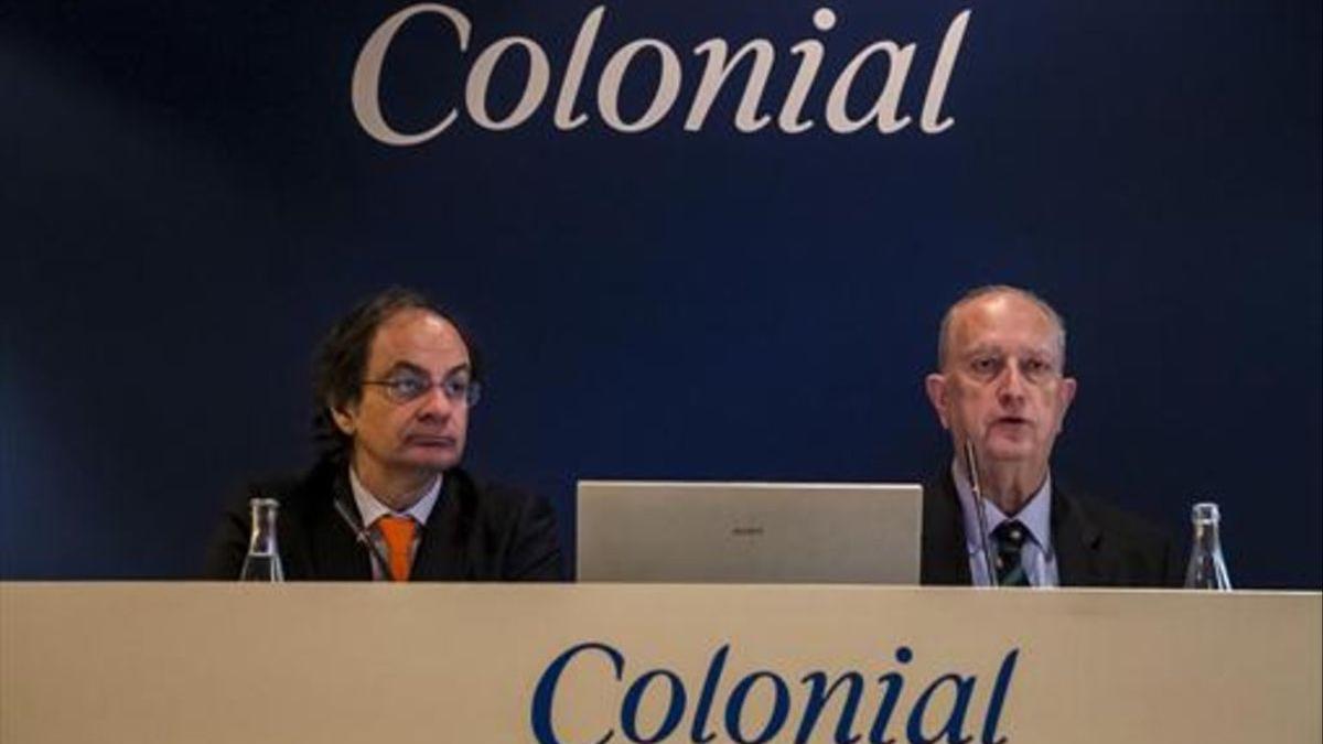 El consejero delegado de Colonial, Pere Viñolas (i), y el presidente, Juan José Brugera (d).