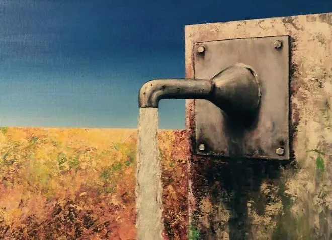 Paisaxe, emoción e denuncia: a mostra pictórica 'Aguas' recala en Vimianzo