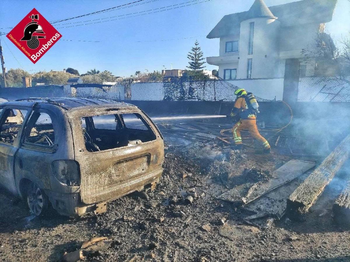 Intervención de los bomberos en la finca