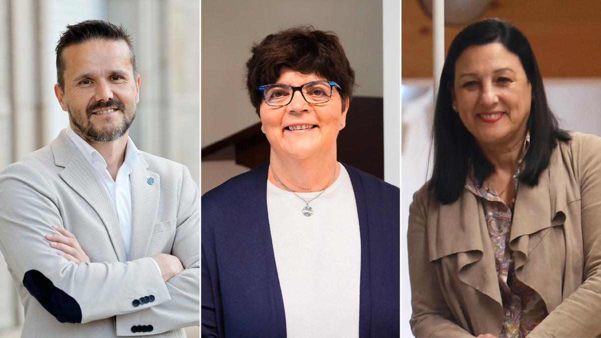 Los candidatos Jacobo Porteiro, Carmen García Mateo y Belén Rubio